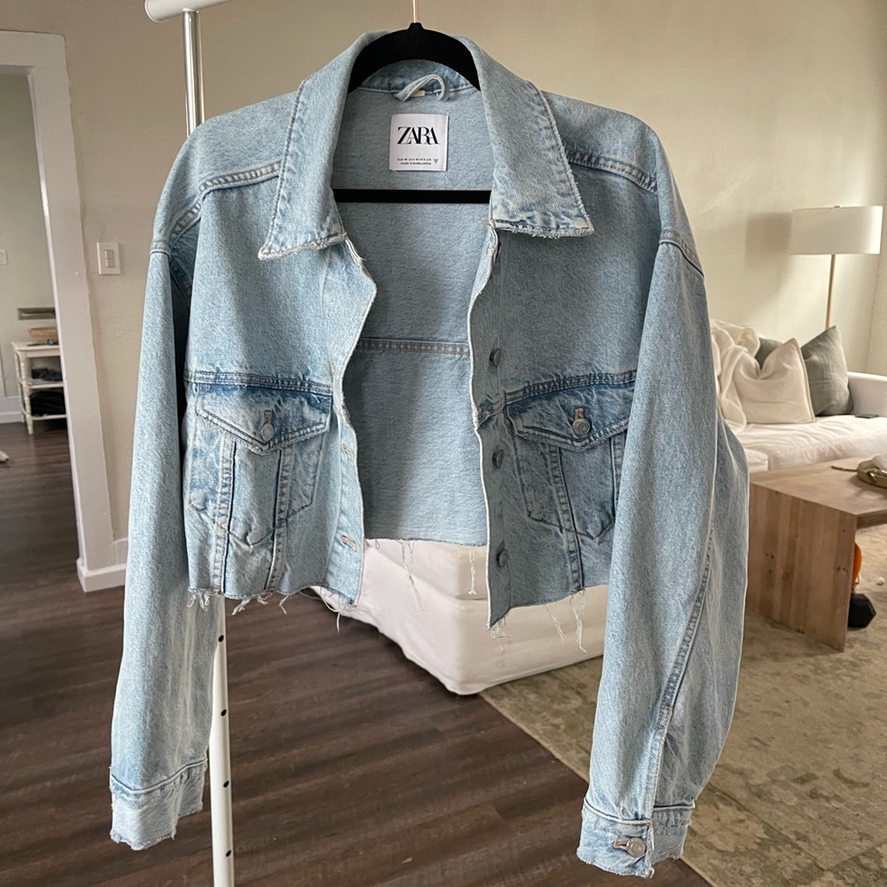 Zara Cropped Denim Jacket